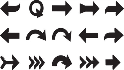 Abstract Minimal Arrow Icons on White Background