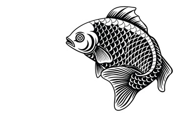 Simple Fish Bowl Illustration with Underwater Plants	