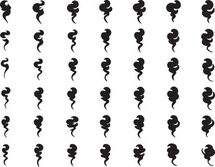 Black smoke wisps swirling and curling style vector illustration EPS file download	