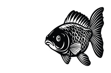 Simple Fish Bowl Illustration with Underwater Plants	