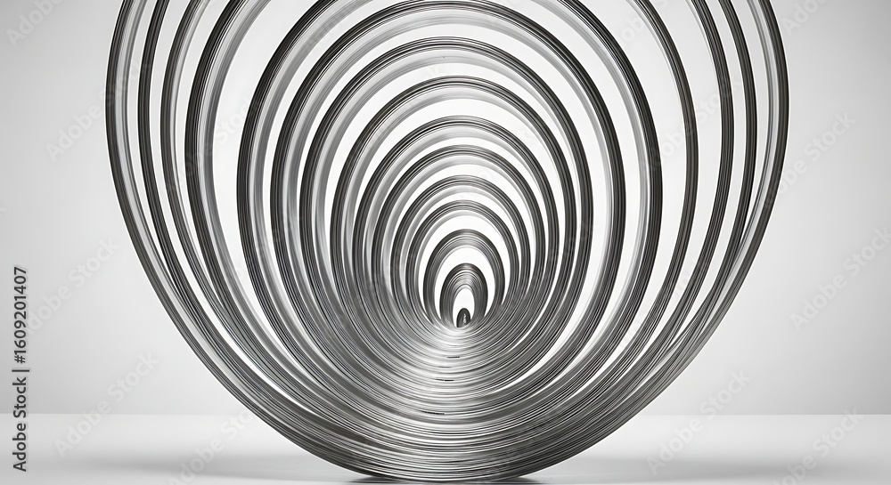 Aufkleber abstract concentric circles forming a tunnel like structure in shades of gray and white light space 