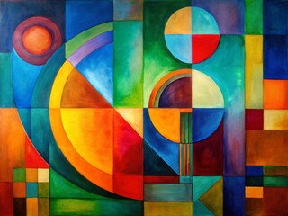 Fototapeta premium Abstract Geometric Art - Low Light Minimalist Painting