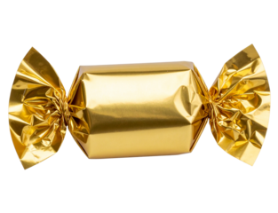 Vintage Foil Candy Wrapper with Golden Twist Ends Transparent PNG