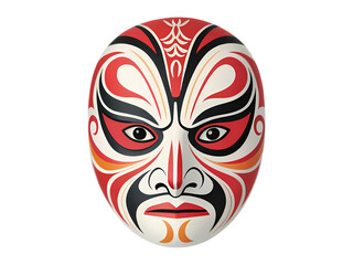 Detailed Closeup of a Peking Opera Mask on transparent background