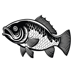 Simple Fish Bowl Illustration with Underwater Plants	