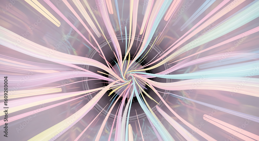 Aufkleber abstract pastel colored lines converging towards the center in a circular arrangement ai generated