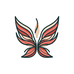 Obraz premium Abstract illustration of stylized wings with flowing lines and colors, symbolizing freedom
