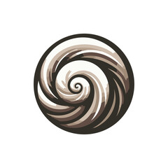 Abstract spiral design in neutral tones, symbolizing motion and transformation
