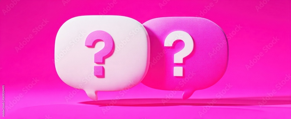 Poster the question bubbles representing communication and inquiry in a modern design