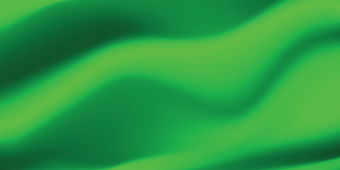 Silk green background. Abstract vector pattern with copy space. Liquid wave texture, smooth drapery wallpaper. Wedding fabric, satin. Wavy design for banner, card, postcard, backdrop.