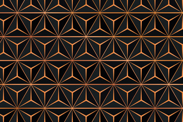 Geometric seamless pattern with gold and colorful elements. Luxury background. Ornamental wallpaper detail of mosaic. Art Deco invitation greeting Design. Vector illustration.