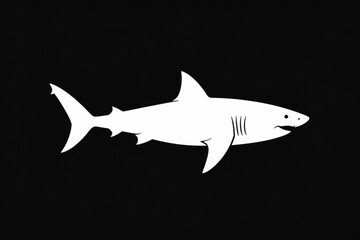 minimalist shark silhouette vector illustration for underwater scenes and wildlife graphic design