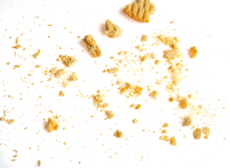 Cookie crumbs on a transparent background