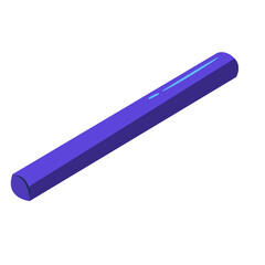 Simple flat illustration of a purple relay baton, suitable for track events, teamwork concepts, or fitness themes.