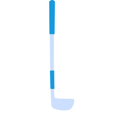 Modern hockey stick icon with blue-white color scheme, designed for flat sport illustrations, design icons, or UI components.