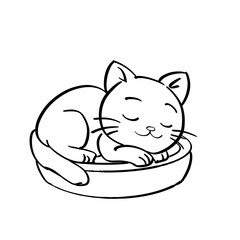 Happy Cat Doodle for Coloring Book