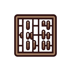 Vintage wooden abacus with sliding beads, set against a clean white background for educational use