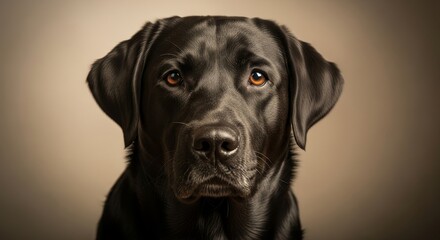 Majestic Black Labrador Retriever - A loyal companion, a symbol of friendship, trustworthy, intelligent, and a beautiful black Labrador