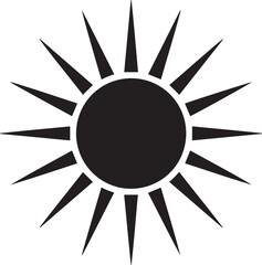 Sunrise Silhouette in Black | Morning Sun Horizon Scene Illustration Vector Format