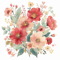 floral background with flowers genretive AI