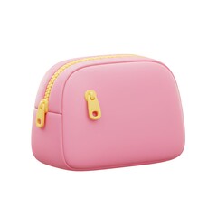 3D pink zipper cosmetic bag