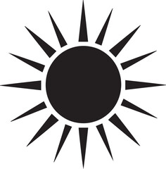 Sunrise Silhouette in Black | Morning Sun Horizon Scene Illustration Vector Format