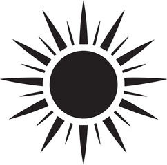 Sunrise Silhouette in Black | Morning Sun Horizon Scene Illustration Vector Format