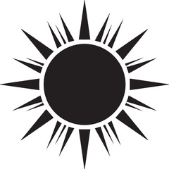 Sunrise Silhouette in Black | Morning Sun Horizon Scene Illustration Vector Format