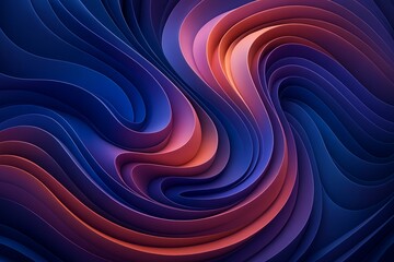 Colorful Abstract 3D Layered Waves &ndash; Fluid Gradient Paper Cut Background
