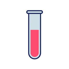 Laboratory Test Tube with Pink Liquid, Science Experiment Icon