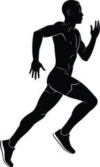Sleek Silhouette of a Male Runner in Full Stride: Dynamic Movement, Fitness, Speed, Endurance, Healthy Lifestyle, Training, Athleticism, Wellness, Marathon, Sprint

.
