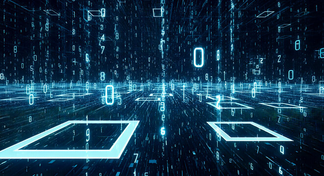 デジタル宇宙 バイナリコードとデータグリッド