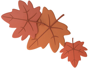 3D Rendered  Autumnal Maple Leaves