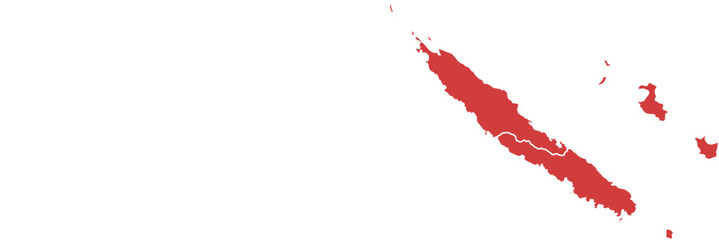 New Caledonia map. Map of new caledonia islands isolated on white background.