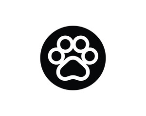 Sleek Dog Paw Print Vector Icon