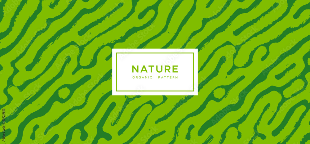 Poster abstract background of organic green reaction diffusion pattern. vector minimalist illustration. dyn
