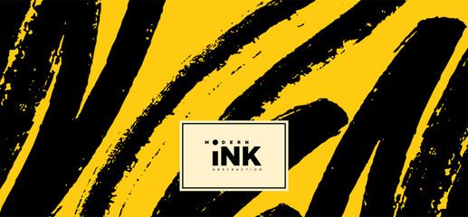 Modern Ink abstract background. Hand-drawn vector illustration featuring bold and expressive brush strokes in a contemporary ink style. Dynamic composition for modern design aesthetics.