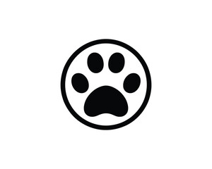Fototapeta premium Minimalist Paw Print in Circle Vector Icon