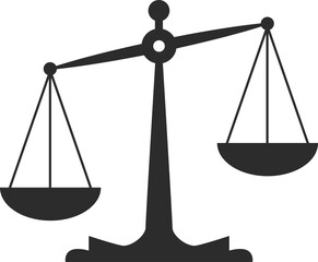 Balance scale silhouette Justice and fairness concept, Vector.