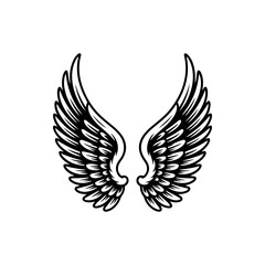 Vintage wings isolated on white background. Design elements for logo, label, emblem, sign, brand mark. Vector illustration.