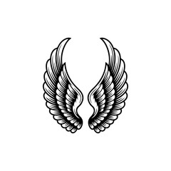 Vintage wings isolated on white background. Design elements for logo, label, emblem, sign, brand mark. Vector illustration.