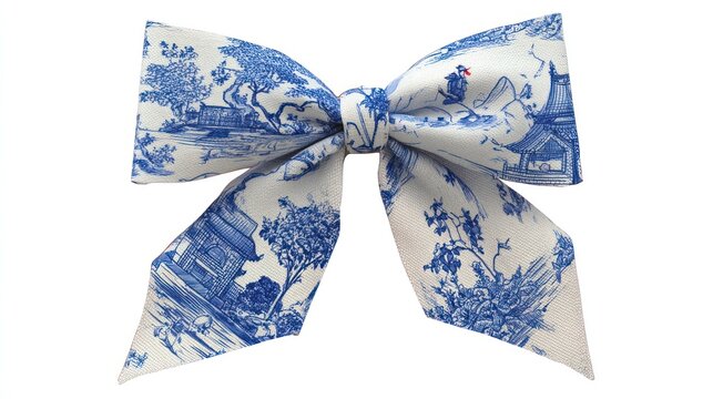 Decorative bow with chinoiserie pattern