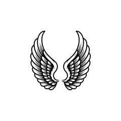 Obraz premium Vintage wings isolated on white background. Design elements for logo, label, emblem, sign, brand mark. Vector illustration.