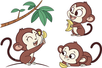 Monkey Clipart Illustration for Jungle and Wildlife Projects. Playful Monkey Clipart Artwork for Kids and Educational Designs. Realistic Monkey Clipart Drawing for Nature and Animal Themes