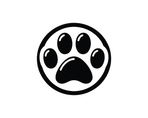 Fototapeta premium Bold Canine Paw Print Emblem on White