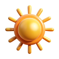 Cartoon Sun 3d style, isolated on transparent background