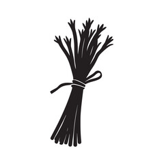 silhouette bundle of handmade twigs tied