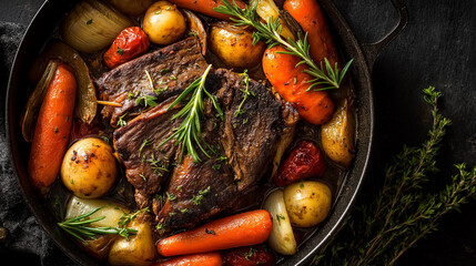 Delicious Pot Roast Meal With Vegetables
