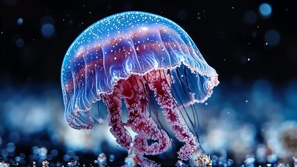 Mesmerizing bioluminescent jellyfish underwater - Powered by Adobe