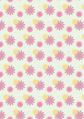 seamless pattern with pink flowers